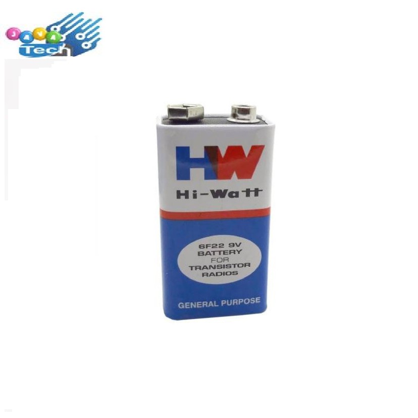 Baterai Kotak 9V HW Hi-Watt 6f22 Battery 9 Volt