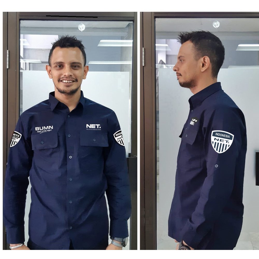  Seragam  PDL Baju Net  TV  Seragam  Hitam Biru Dongker Polos 