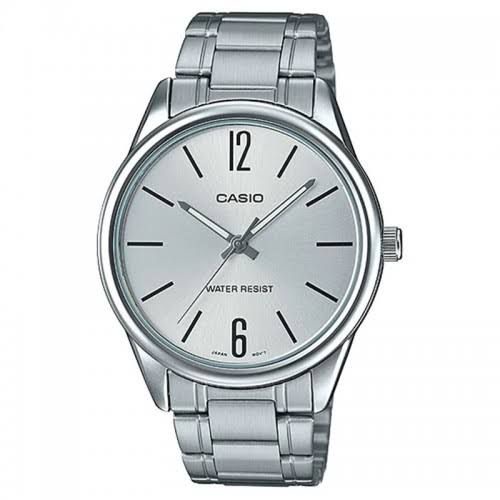 PA JAM TANGAN RANTAI PRIA / WANITA  CASIO MTP V001D ANALOG QUARTZ GROSIR IMPORT STAINLESS STEEL CS011