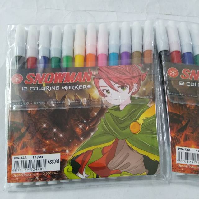 

Spidol Snowman warna kecil 12 warna