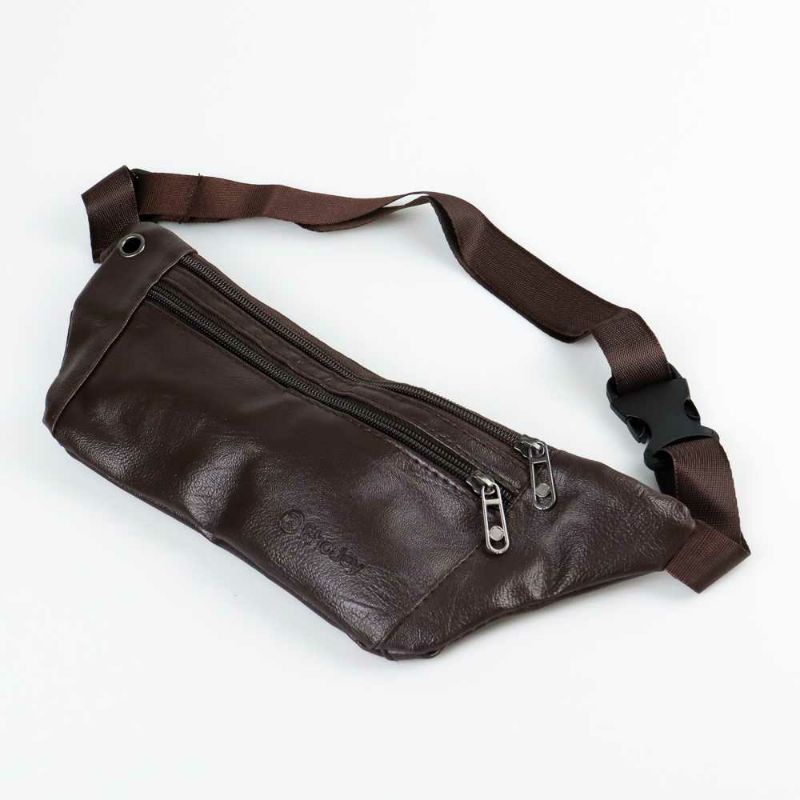 Tas Pinggang Waistbag Pria Bahan Kulit Asli Original Rhodey