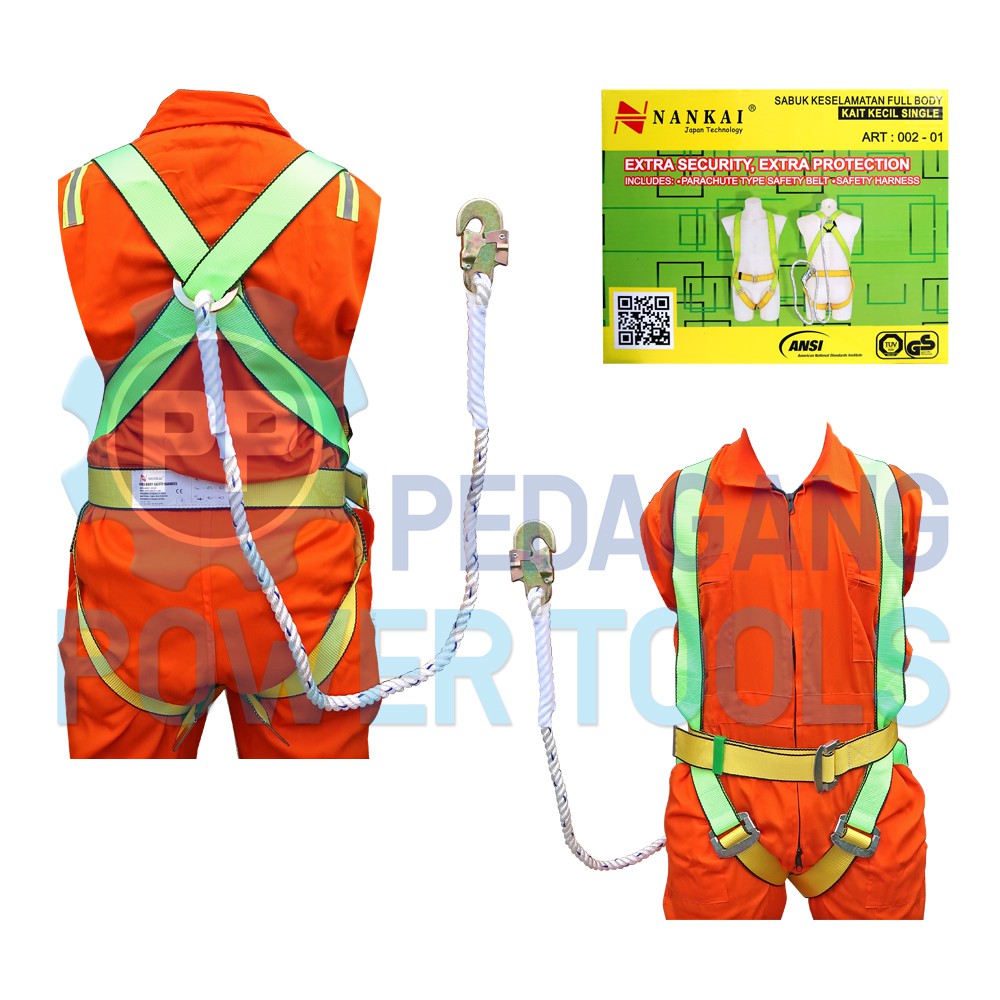 NANKAI SAFETY BELT SINGLE HOOK KECIL SABUK FULL BODY HARNESS 002-01