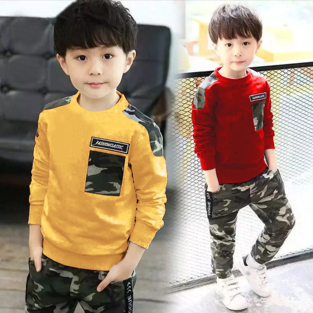 Setelan anak laki laki 1-5 thn motif army kids panjang baju anak laki laki baju anak termurah baju anak terlaris bisa pilih warna