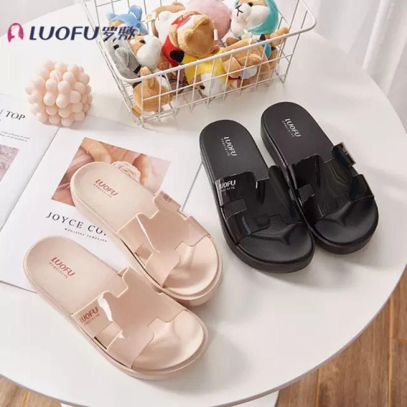 LUOFU E 7199 A3-A01SL SIZE 36-40 ORIGINAL l Sandal Selop jelly wanita l Sendal kokop cewek impor