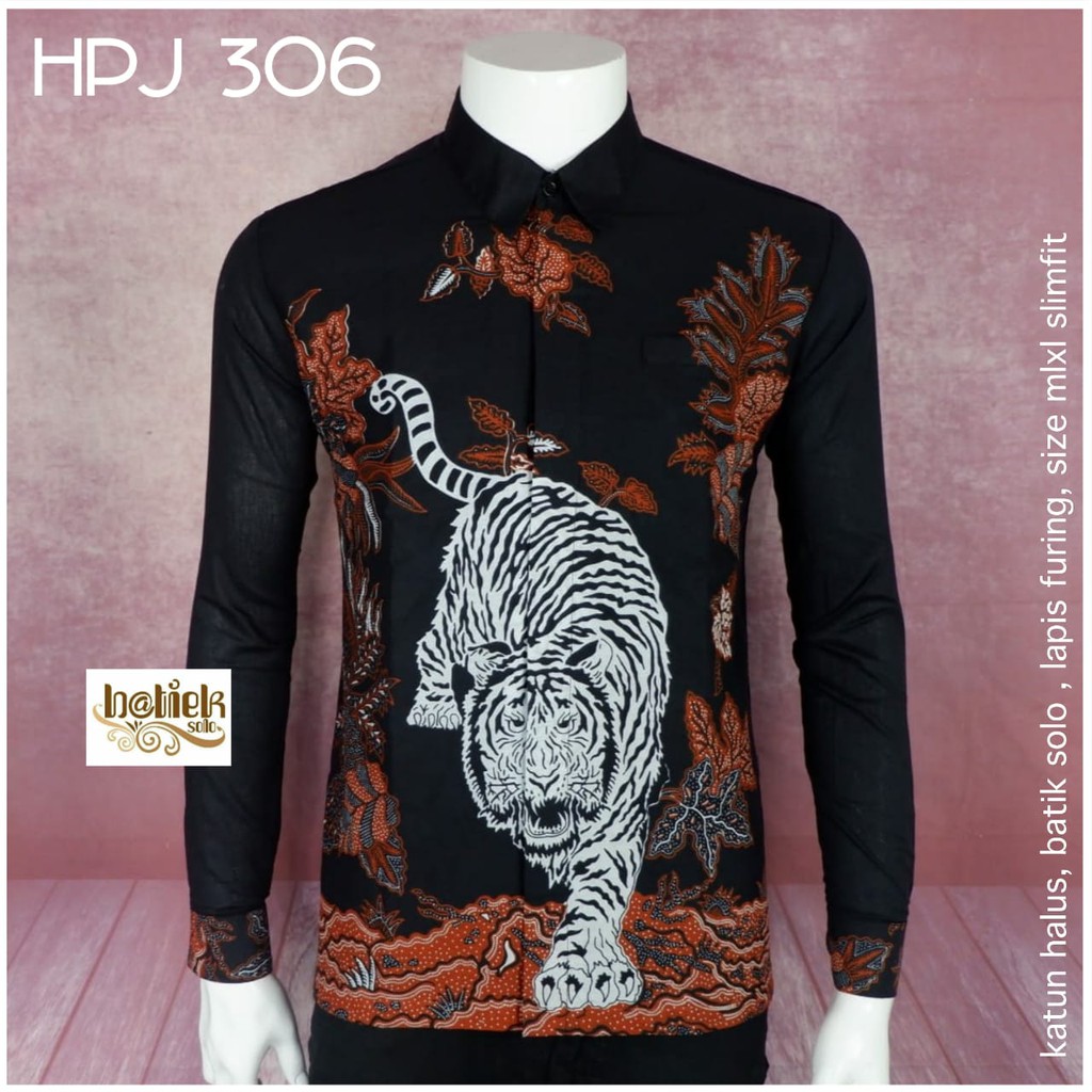 Kemeja Batik Pria Solo LENGAN PANJANG LAPIS FURING ATASAN BATIK PREMIUM MODERN HPJ 306 Macan Batiek SETYO PRABU KALAWANGSA WULU WAYANG SIDOLUHUR INDRADEWA WIRAYUDHA PENDEK MADUKARA ARINDA INDIGO GIANDRA MERAK NJOGET KANGEN KAMULYAN BATIK SOLO AMANAH