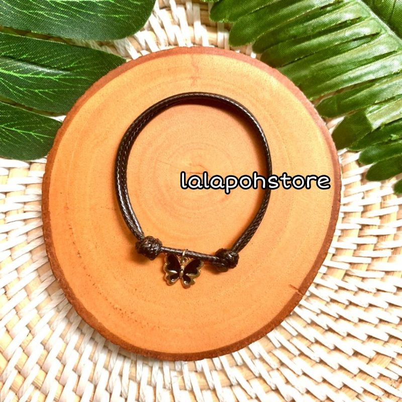 Gelang inisial kupu-kupu hitam / gelang viral / gelang sahabat / gelang murah