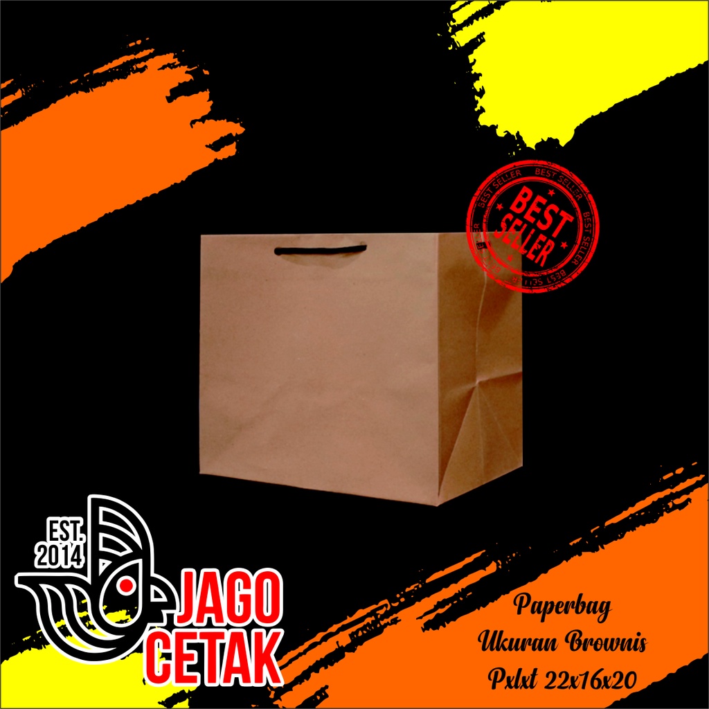 

Paperbag Ukuran 22x16x20 craft coklat polos brownis,