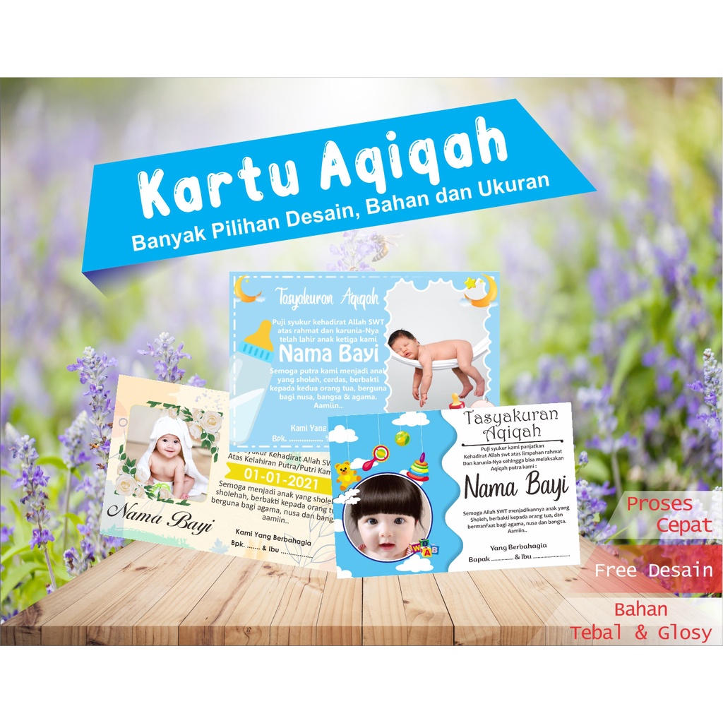 

KARTU UCAPAN TASYAKURAN AQIQAH KELAHIRAN BAYI KHITANAN SUNATAN - PERCETAKAN SYAUQI SEMARANG
