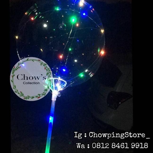 ´ << Murah >> SET Tongkat Stick Cup Balon Transparan PVC dan Lampu LED ♫