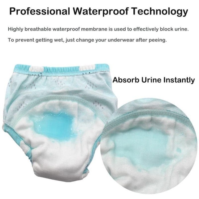 POPOK KAIN PINTAR - WATERPROOF DIAPER PANTS 3PCS