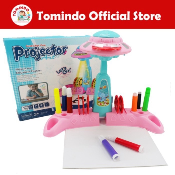 

Tomindo mainan edukasi anak PROJECTOR ART papan tulis anak terbaru Berkualitas