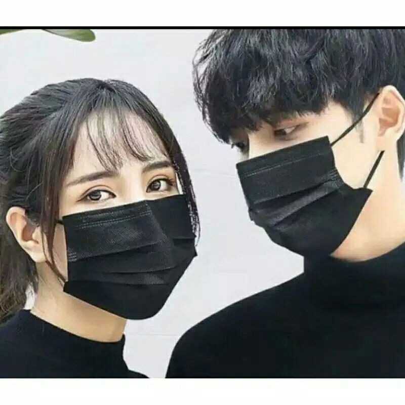 MASKER HITAM 3 PLAY MEDIOCARE/ 1 BOX ISI 50 PCS