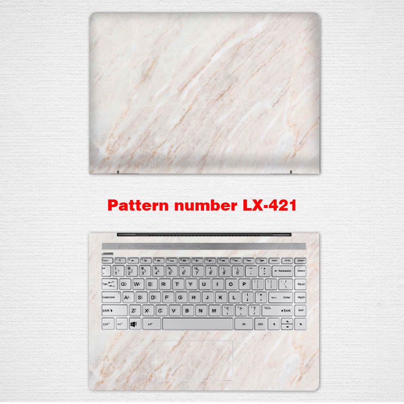 2pcs Stiker Pelindung laptop UNIVERSAL Motif Marmer Bahan VINYL Ukuran 12 13 14 15.6 Inch HP Pavilion ELITEBOOK 840 820 9470M