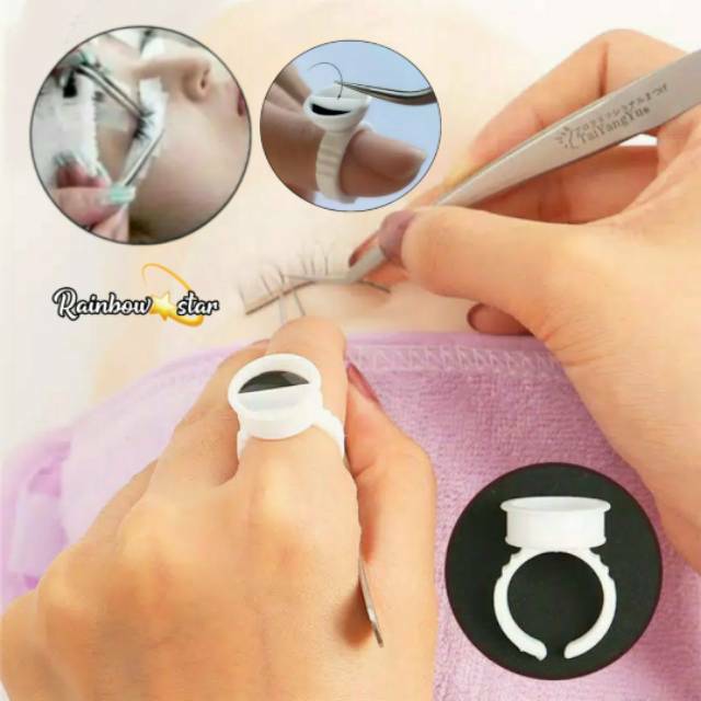 Cincin Lem Eyelash Extension / Ring Glue 10pcs 50pcs / Cincin Eyelash