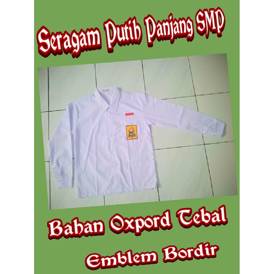 Baju Seragam Sekolah SMP Putih Lengan Panjang