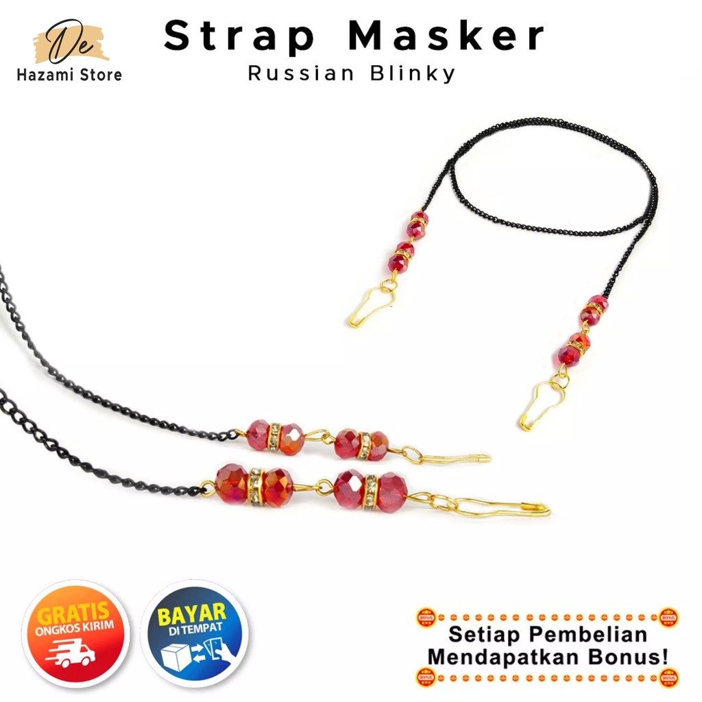 BISA COD Strap Masker Rantai Hitam Titanium Kalung Hijab Wanita Lucu Emas Korea Pengait Anti Karat