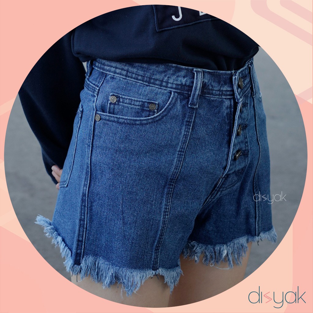 DISYAK - Hotpants Jeans Full Buttons Bio Wash 1012-2012