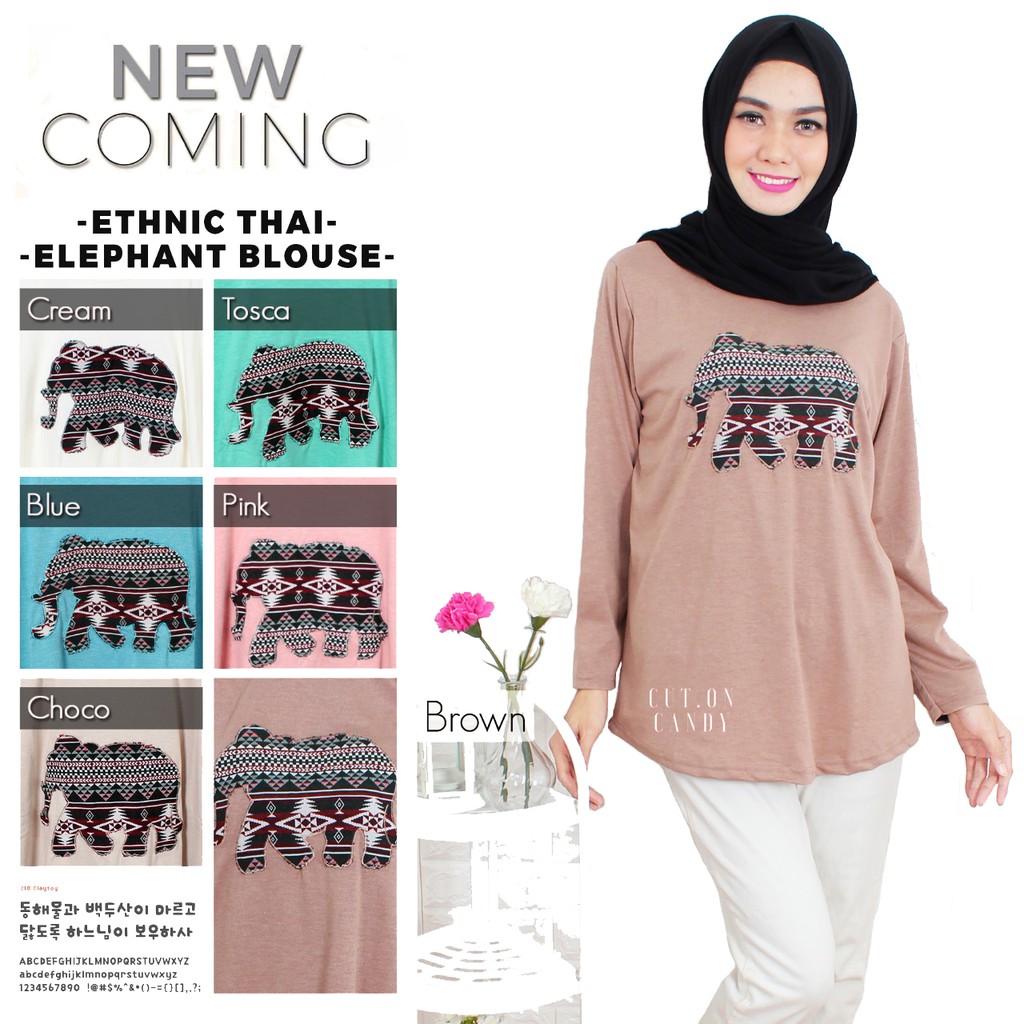 Baju Kaos Muslim/Fashion Muslim/Kaos Big Size Wanita Batik Gajah - Avatar Casual