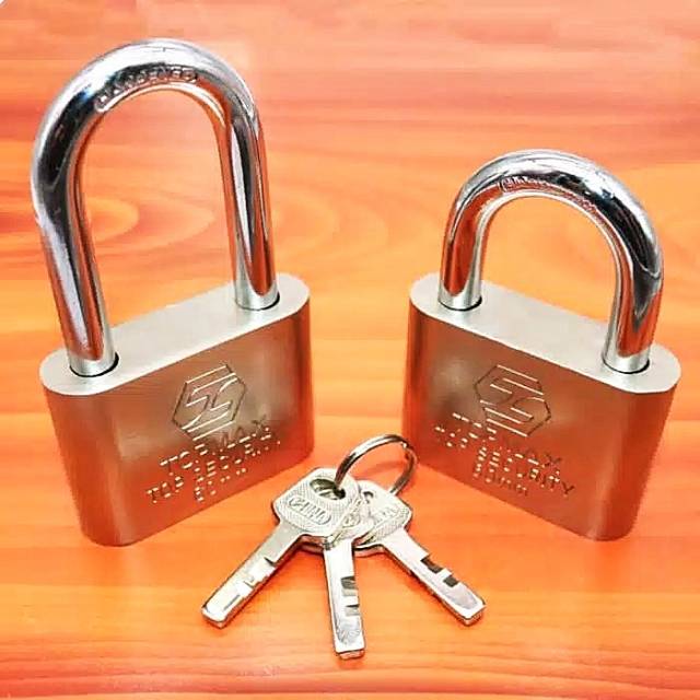 Kunci gembok besi silver tebal kuat TOPMAX 40mm