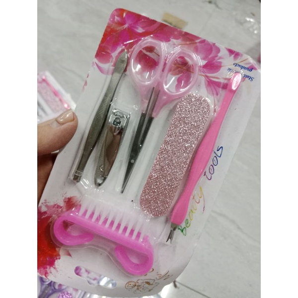 Pedi medi 1 set total 6 item lengkap perawatan kuku (set pedi medi gliter)