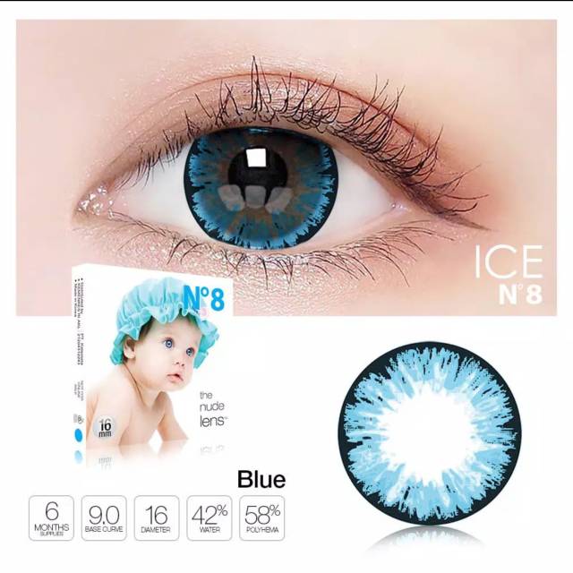 Softlens ICE N8 BABY EYES 16 MM / Softlen Soflen Warna Normal