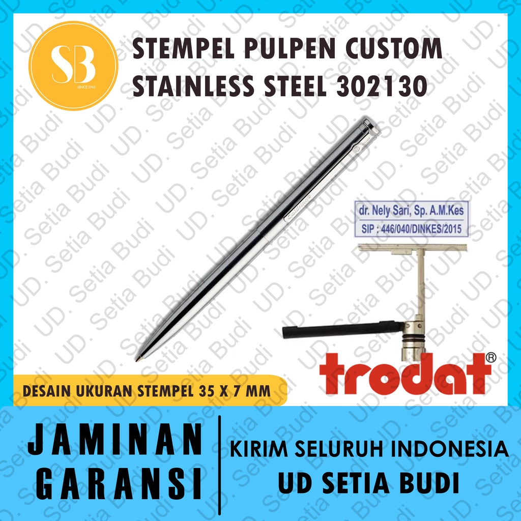 Stempel Pulpen Trodat Nama / Custom 302130 Stainless Steel