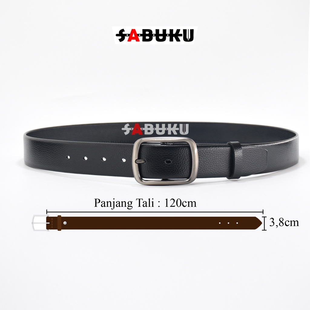 Ikat Pinggang Pria Kulit Imitasi Sabuk Pria PU Tipe Tusuk Jarum Men Belt - 003