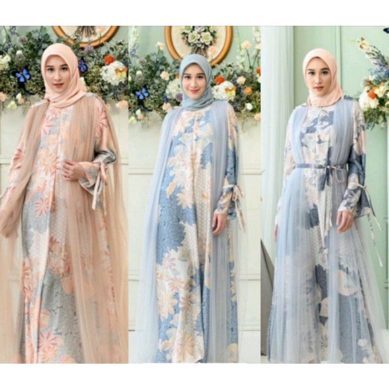 ALYSSA DRESS WITH TULLE IN SAPPHIRE BY WEARING KLAMBY