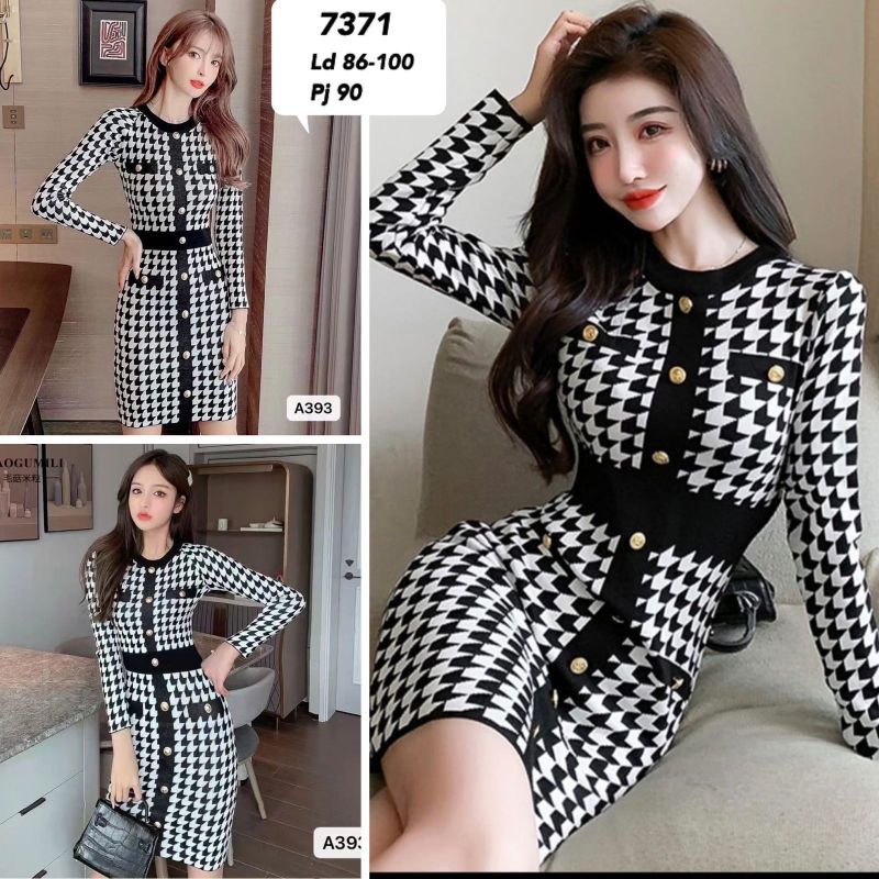 Dres rajut premium import 7371 dress rajut
