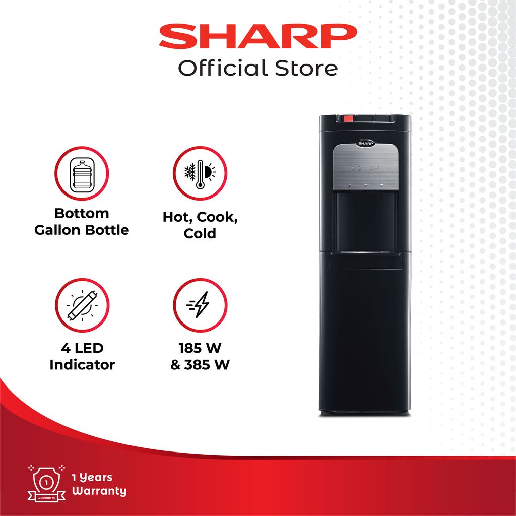 Sharp Dispenser Bottom Loading SWD-72EHL-BK [Black]