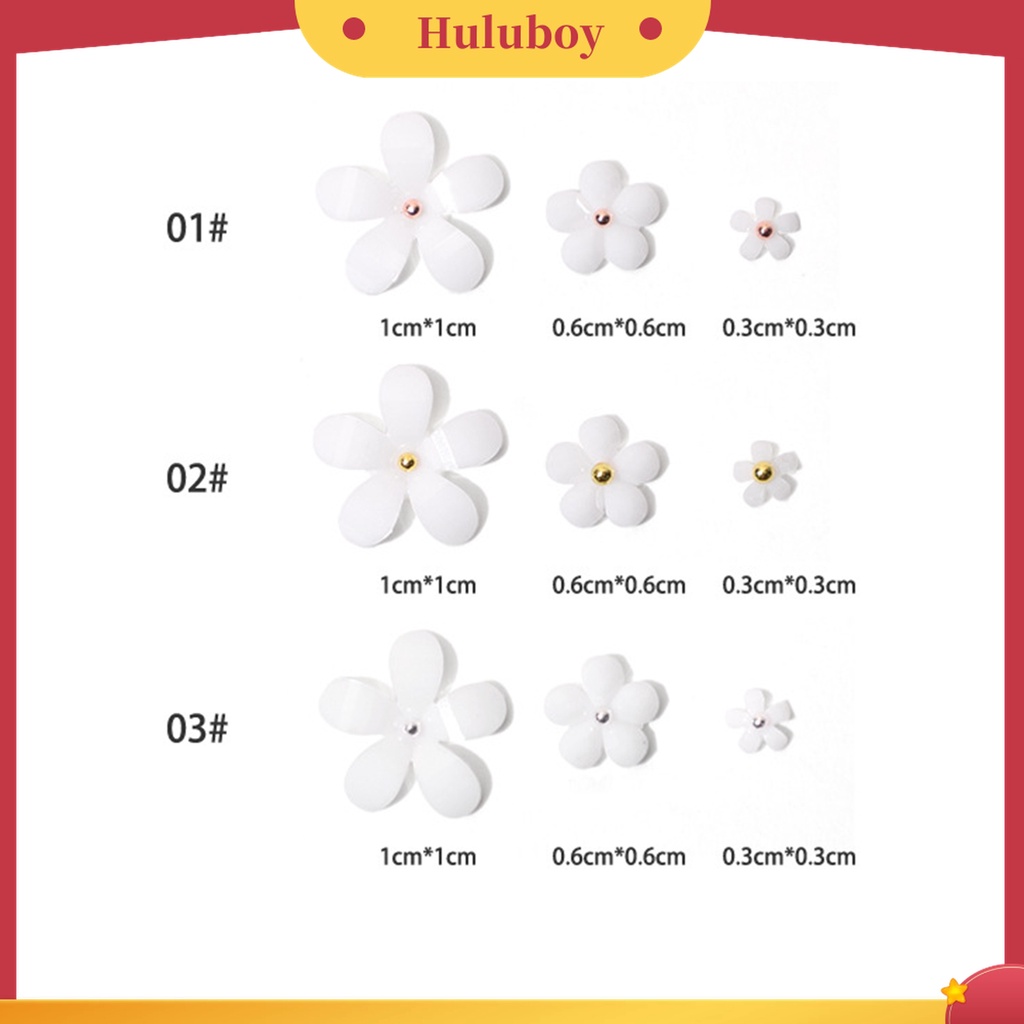 Huluboy Huluboy♡ Ornamen Bunga Kecil Warna Putih Untuk Dekorasi Kuku Wanita