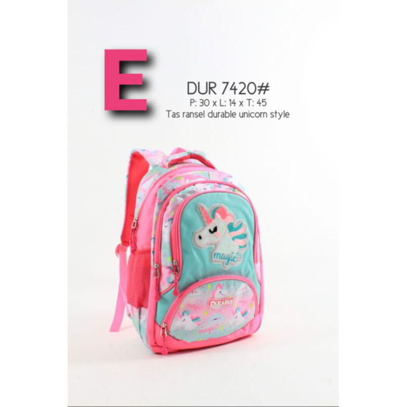 Tas Cewek Ransel Durable Unicorn LOL Sequin Kanvas