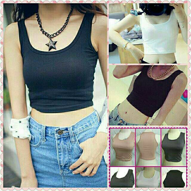 JdF Shop Crop  Top  Scalen tanktop baju  atasan pakaian 
