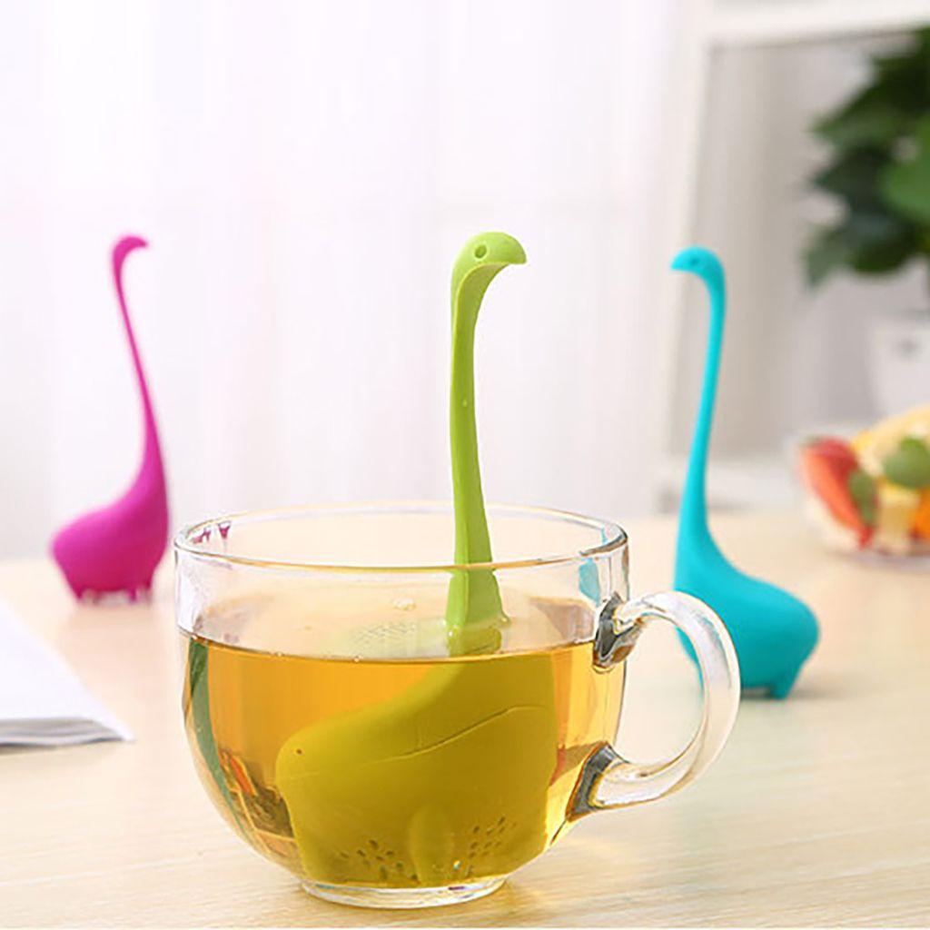 NICKOLAS1 Dinosaurus Tea Infuser Kreatif Besar Gagang Panjang Untuk Peralatan Minum Teh Longgar Brew Tea Tool Saringan Teh