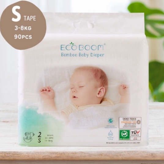 Eco Boom Bamboo Diaper Big Pack - Popok Tape Perekat Pampers Diaper Popok Sekali Pakai Popok Tape Bayi Pampers Ecoboom Friendly Diaper Popok Baby Ramah Lingkungan