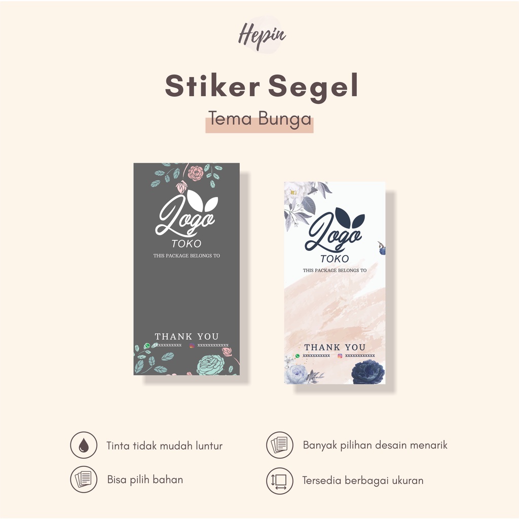 

Segel Box Tema BUNGA - Seal Box Packaging - Stiker Segel