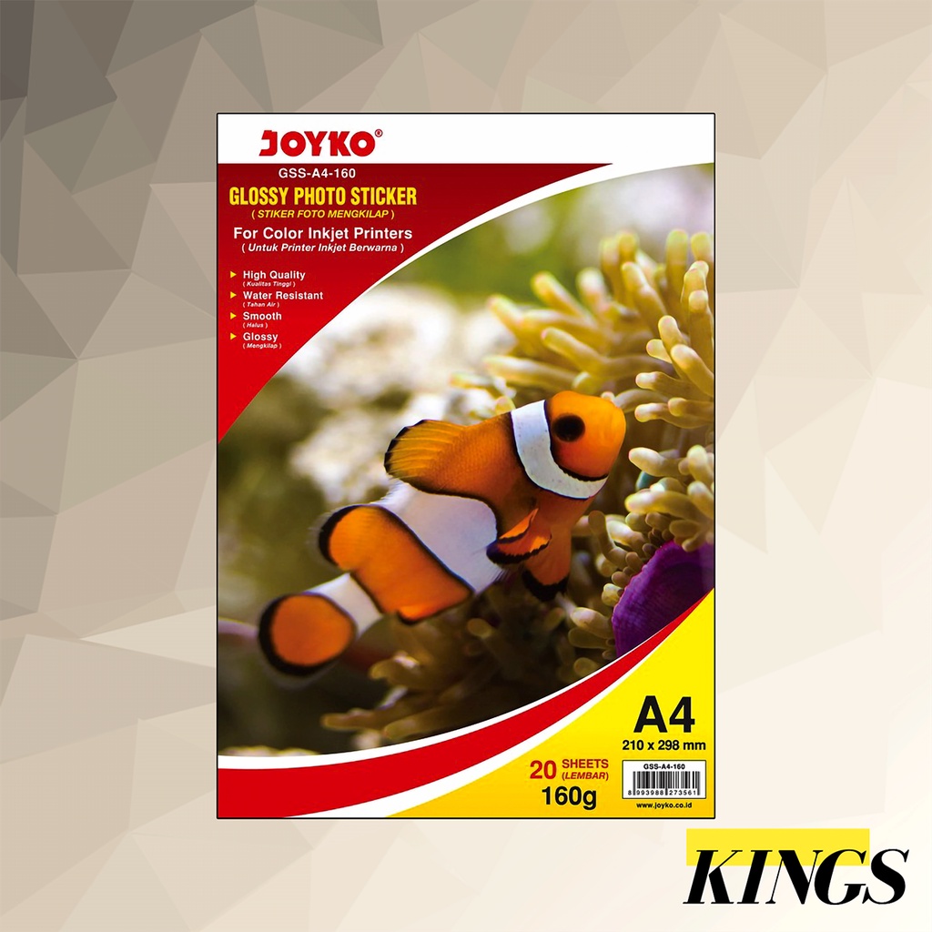

Joyko Glossy Photo Sticker / Stiker Foto Mengkilap 160gr GSS-A4-160