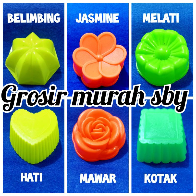(12biji) Cetakan jajan pasar kukus/ cetakan kue wajik / cetakan kue jasmine/ cetakan puding melati/ 