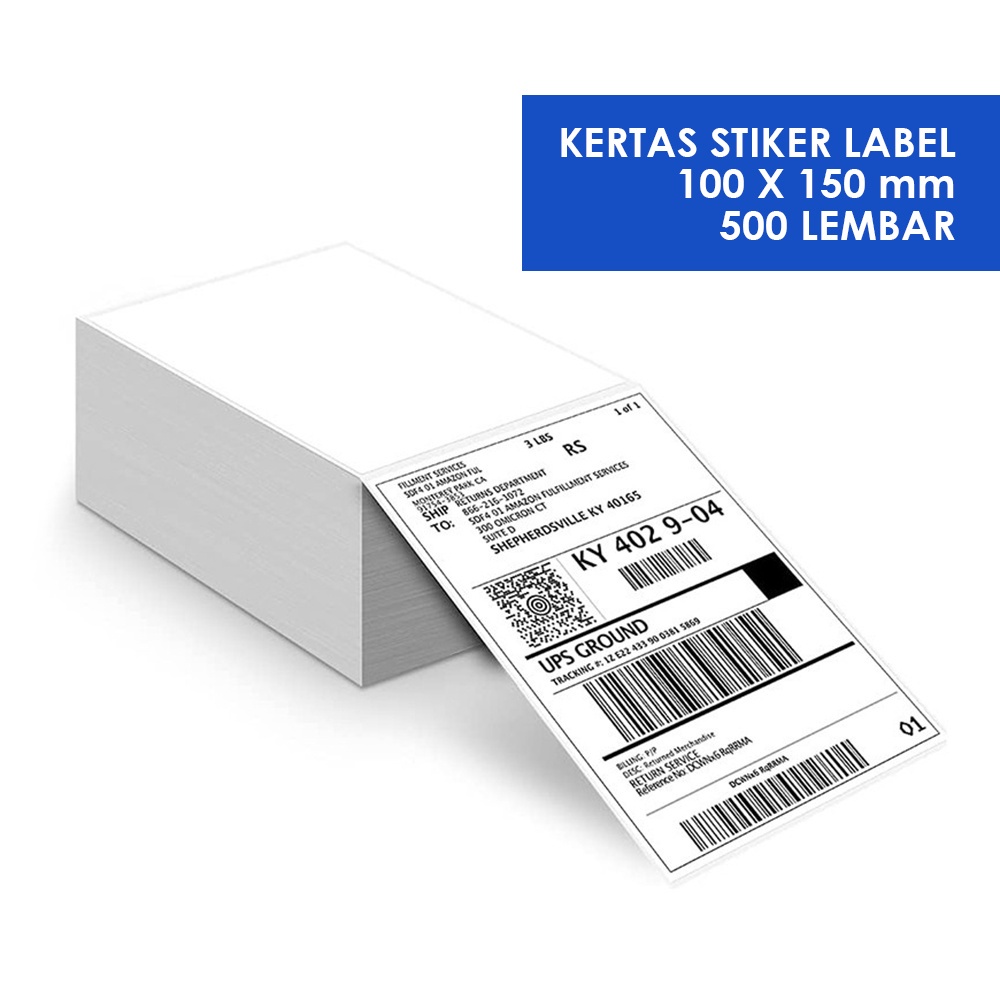 Kertas Label Printer Thermal 100x150 mm 500 Lembar Lipat