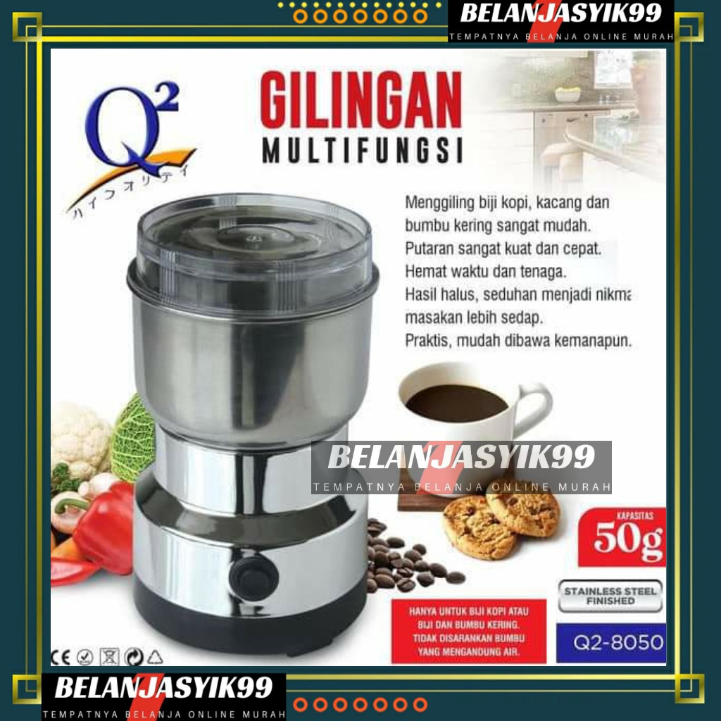 PENGGILING KOPI 8050  ELECTRIK COFFEE GRINDER / BLENDER BUMBU DAPUR / GILINGAN KOPI Q2 8050 / Q2-8050