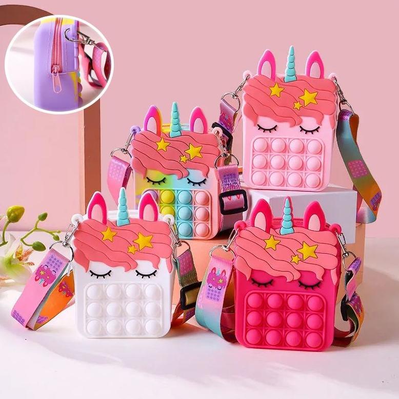 Pop It Wallet Unicorn Cross Bag - Tas Anak Pop It Mini Sling Bag