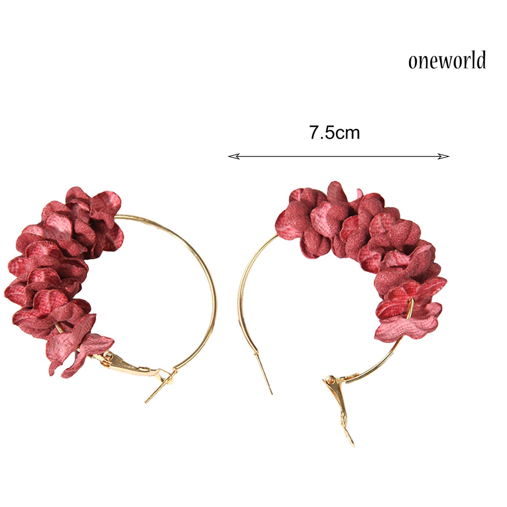 OW@ Earrings Elegant Exquisite Workmanship Big Hoop Metal Dangle Earrings for Wedding