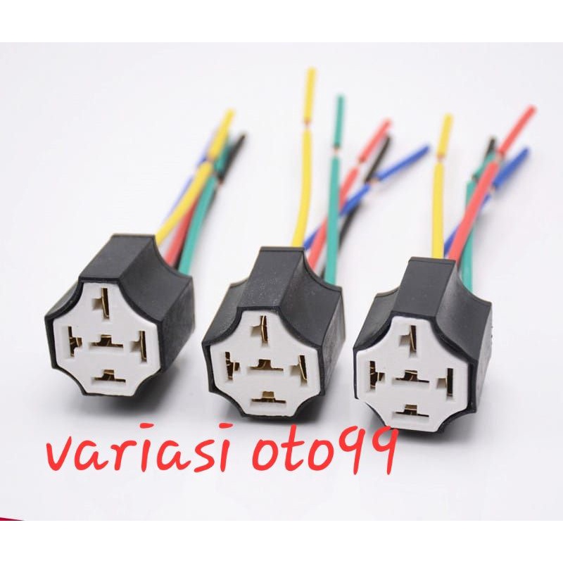 SOCKET CABLE RELAY CERAMIC / SOKET RELAY KLAKSON KAKI 5 DAN KAKI 4 / SOKET LAMPU H4 KERAMIK