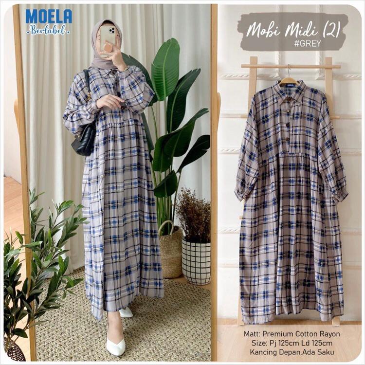 Fashion Moela Midi Spici LD 125m dress gamis jumbo size wanita bigsize original daily MOBI SISWI ibo