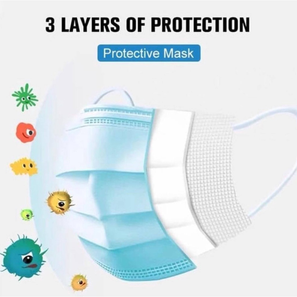 Masker Earloop Mask Face Merk ONE MASK Mask 3 Ply Surgical Mask isi 50 Pcs APD Safety