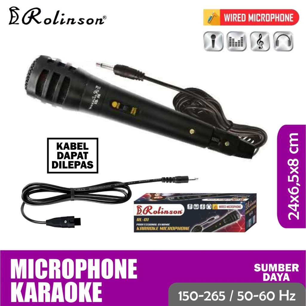 Mikrofon Karaoke RL-01 Mic Kabel Mix Rolinson Microphone