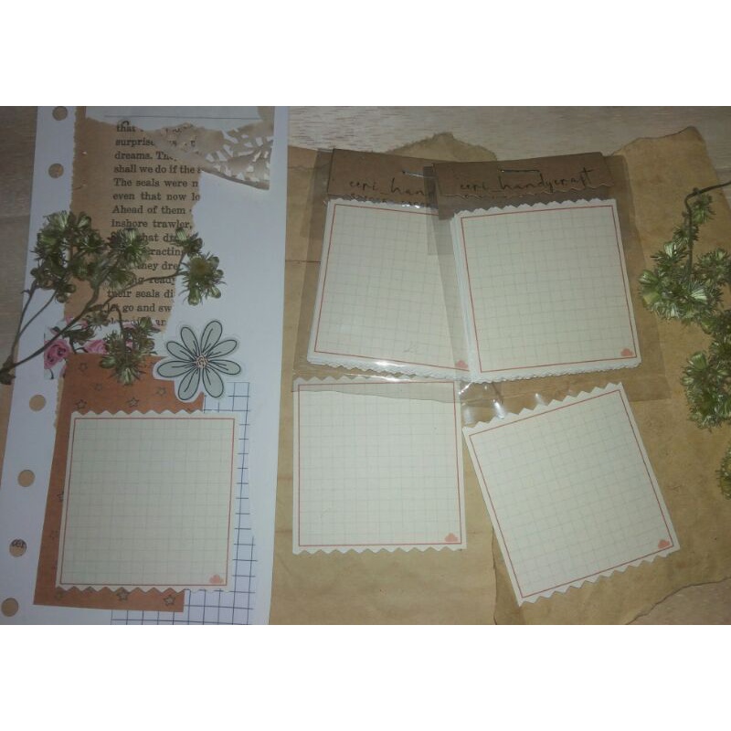 

aesthetic memopad/papergrid bujo 1pack (15pc)