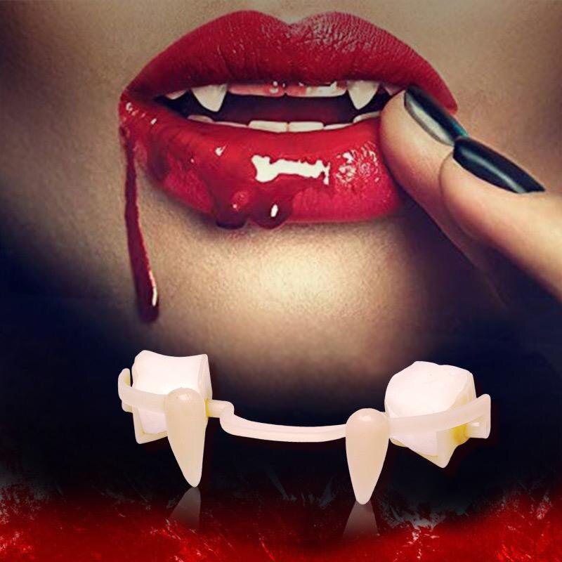 Gigi Taring Zombie Vampire Fangs Dapat Ditarik Untuk Properti Pesta Halloween