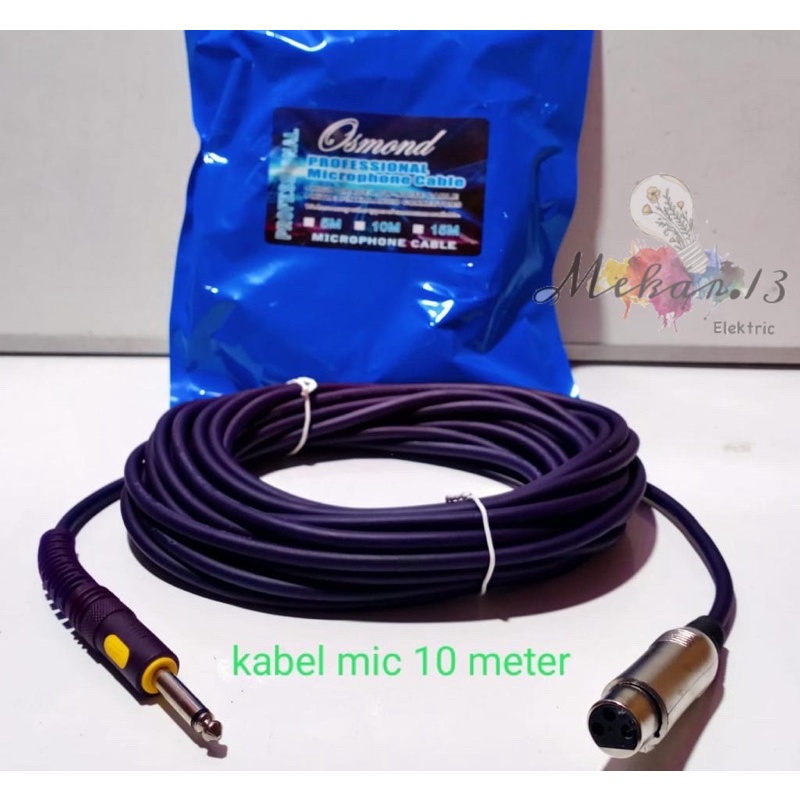 Kabel Mic OSMOND 10 Meter Berkualitas Bagus/ Microphone Cable plus konektor jek