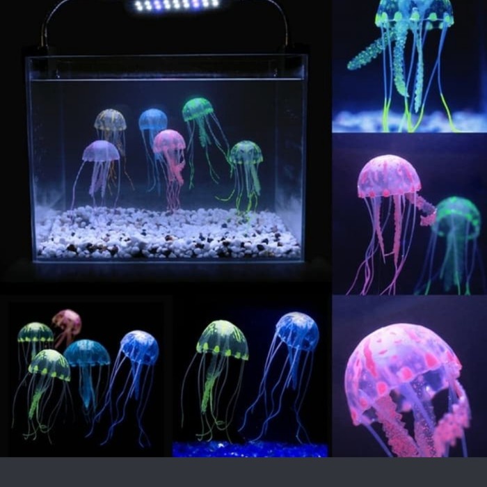 

Jellyfish 1112Db / Glow In The Dark / Mainan Hiasan Aquarium / Ubur 012